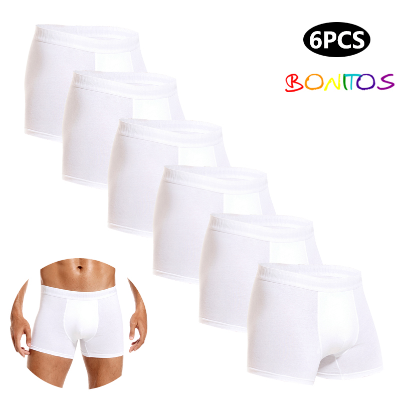 6pcs White Men Panties Cotton  – обзор и цена Boxer Brief Pack Cotton