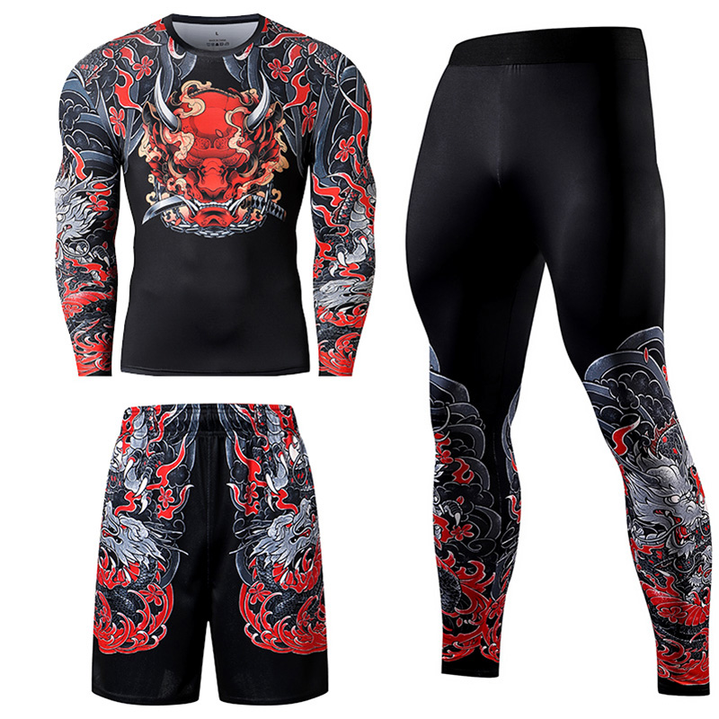 2/3PCS Men Jiu jitsu Tracksuit – обзор и цена Compression Long Pant