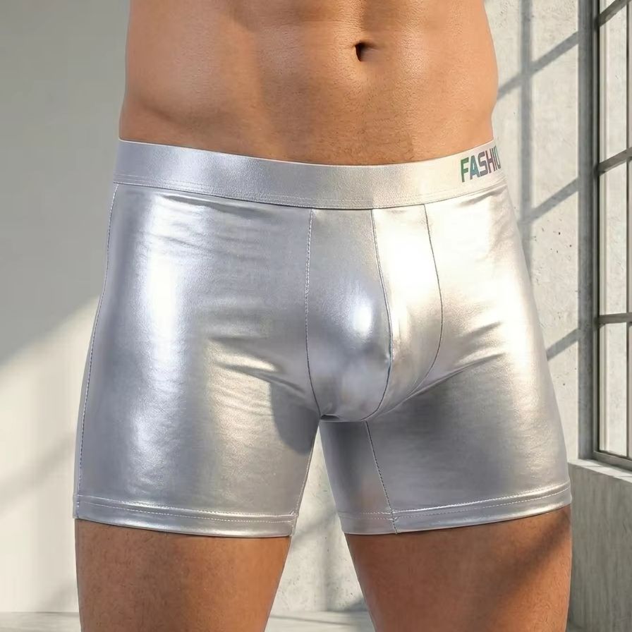 Men's Shiny Glossy Ice Silk Lo – обзор и цена Long Leg Trunk Men