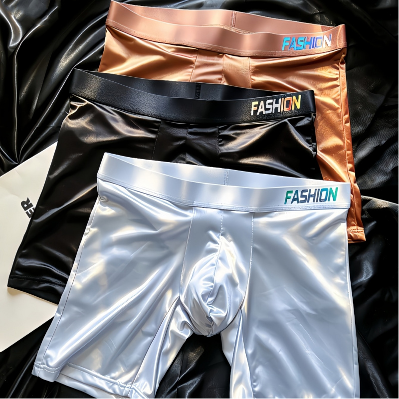 Men's Shiny Glossy Ice Silk Lo – обзор и цена Long Leg Trunk Men
