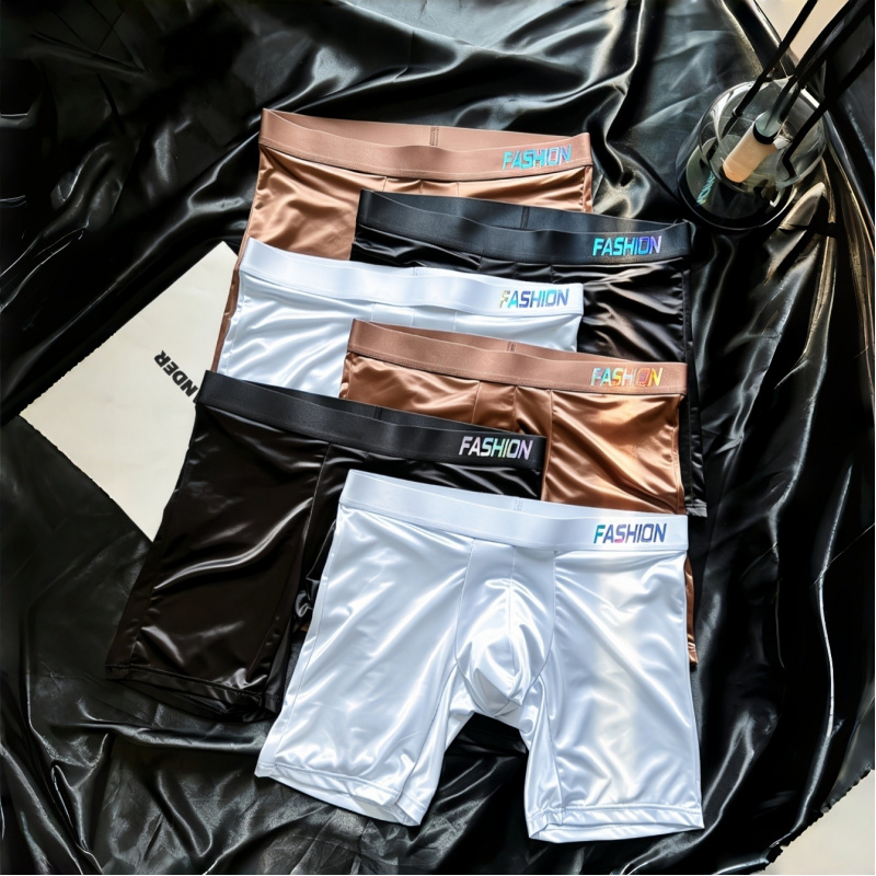 Men's Shiny Glossy Ice Silk Lo – обзор и цена Long Leg Trunk Men