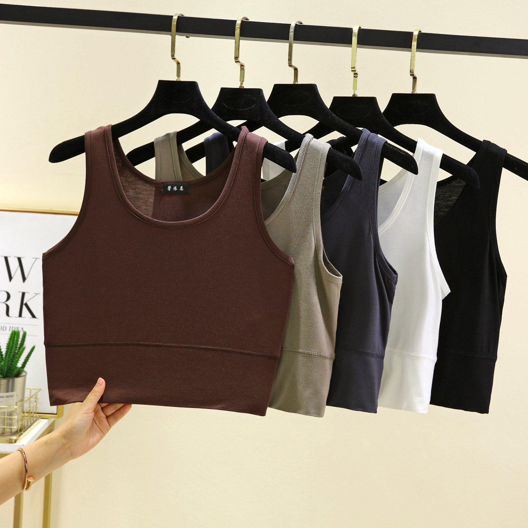 Modal O Neck cropped top Elast – обзор и цена Sleeveless Undershirt