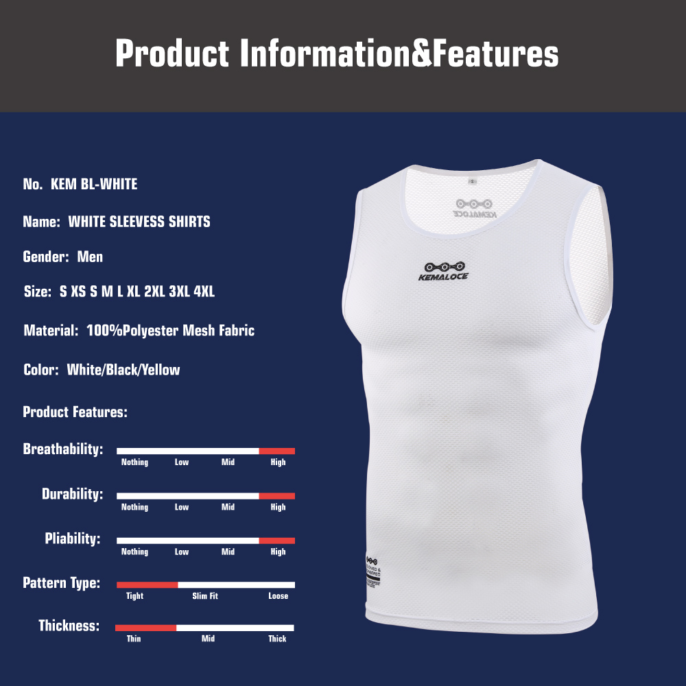 KEMALOCE Cycling Base Layer Sl – обзор и цена Sleeveless Undershirt