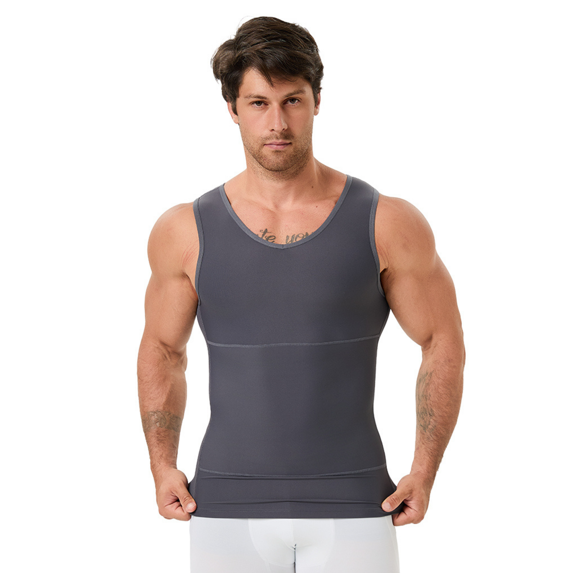 Men's V Neck Compression Shape – обзор и цена Undershirt Crew Neck