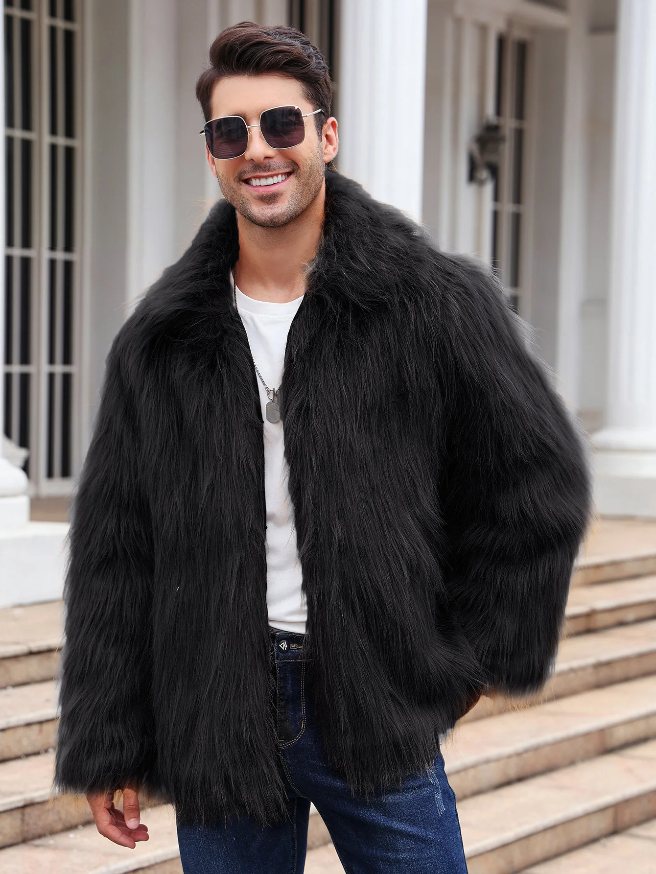 Men Faux Fox Fur Jacket Coat W – обзор и цена Thermal Long John