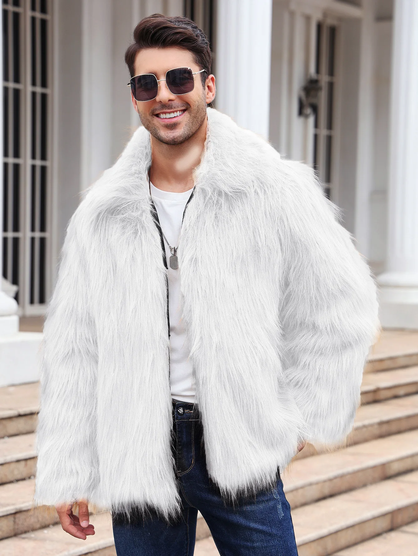 Men Faux Fox Fur Jacket Coat W – обзор и цена Thermal Long John