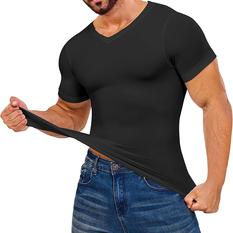 Men V Neck Compression Shirts  – обзор и цена Undershirt Crew Neck