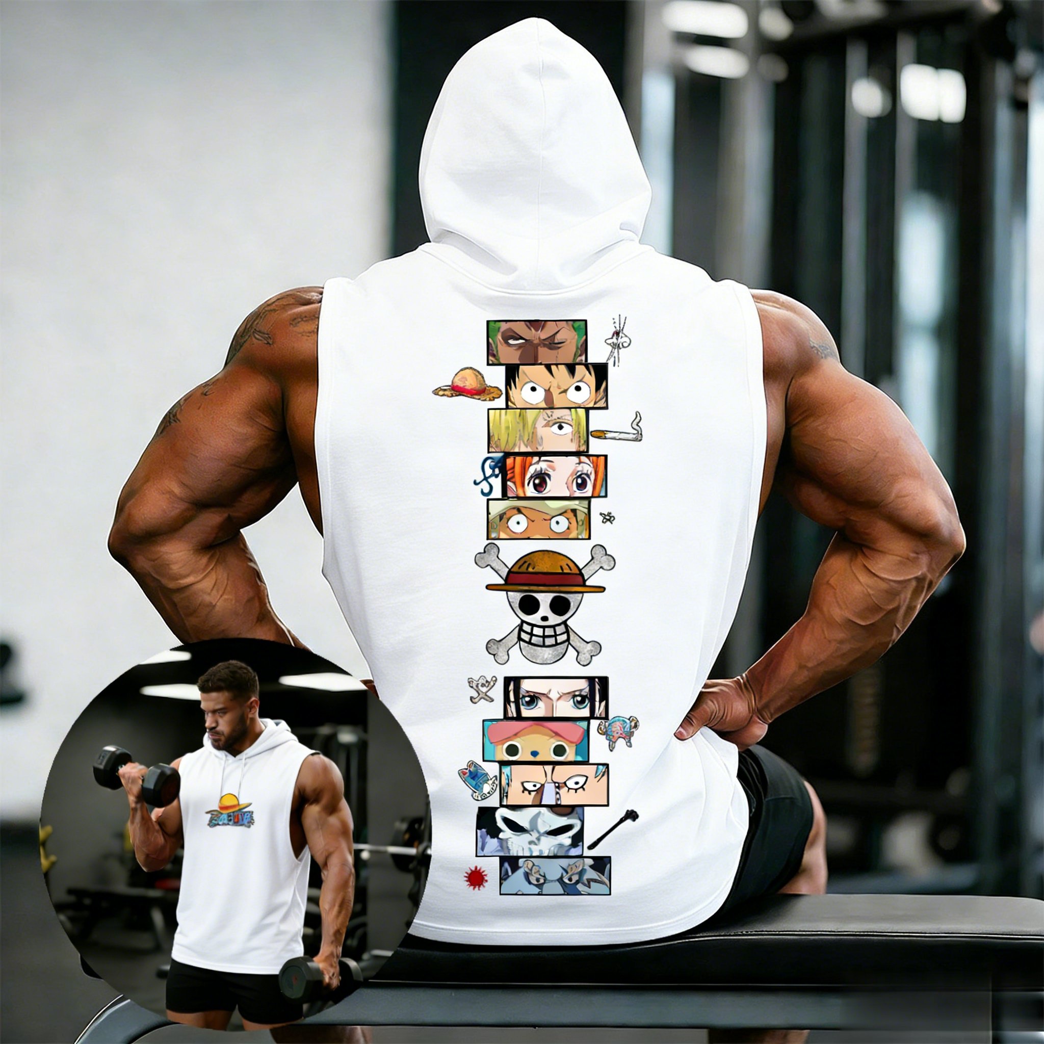 One Piece Anime Hoodie Sleevel – обзор и цена Sleeveless Undershirt