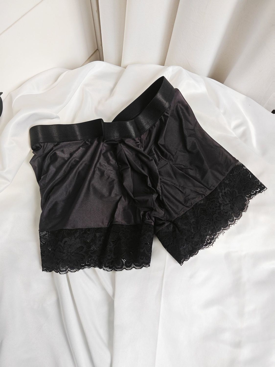Sexy Man's Glossy Lace Hem Sho – обзор и цена Pouch Boxer Pouch
