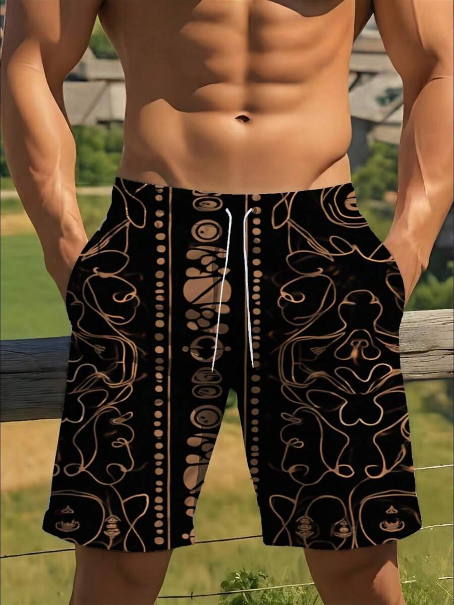 Mens Abstract Geometric Print  – обзор и цена Trunk Breathable Men